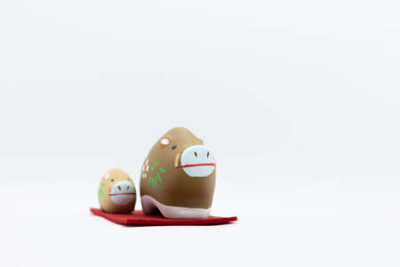 Japanese new year wild boar objectの写真素材