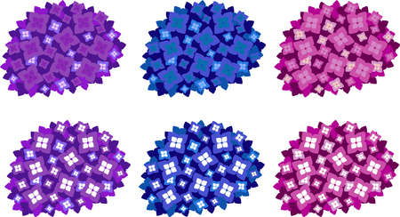 Horizontal Hydrangea Flower Icons Web graphicsのイラスト素材