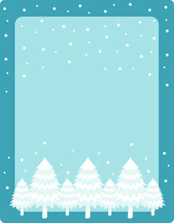 Background with copy space for forest with falling snowのイラスト素材