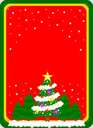 Background with Christmas tree in snow with copy spaceのイラスト素材