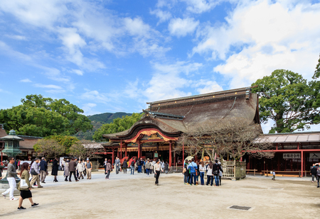 FUKUOKA, JAPAN - NOVEMBER 12,2015 : Dazaifu shrine in Fukuoka, Japan on November 12, 2015. Built over Sugawara no Michizane's grave, one of main shrines dedicated to Tenjin, the deified form of Michizane.のeditorial素材