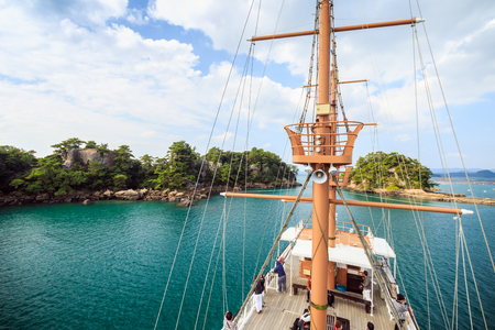 SASEBO ,JAPAN - November 10, 2015: Kujukushima Cruise at Saikai Pearl Sea Resort on November 10, 2015 in Sasebo City,Japanのeditorial素材