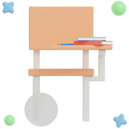 Desk - 3D School Icon or Illustration Packの写真素材