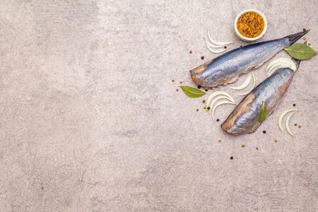 Traditional Norwegian herring Matias Queen, whole carcasses. Ingredient for smorrebrod, snacks,...