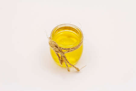 Honey isolated on white background. Sweet healthy bee productsの写真素材