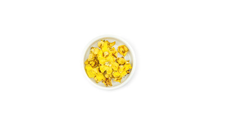 Verbascum thapsus dried flowers isolated on white background. Herbal plant for alternative natural...
