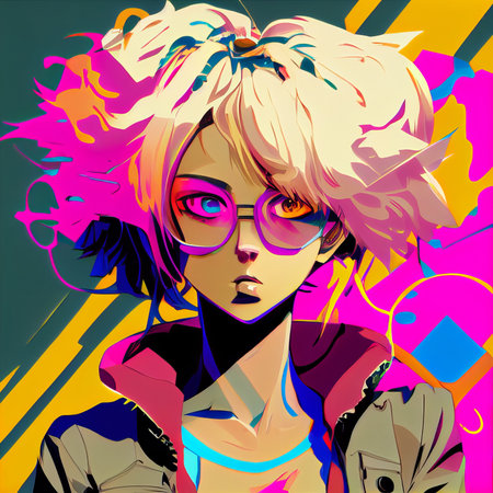 Portrait of a beautiful young woman in pop art style. Vector illustration.の素材