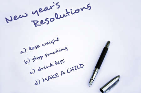 New year resolution of making  a childの写真素材