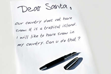 Dear santa letter and a penの写真素材