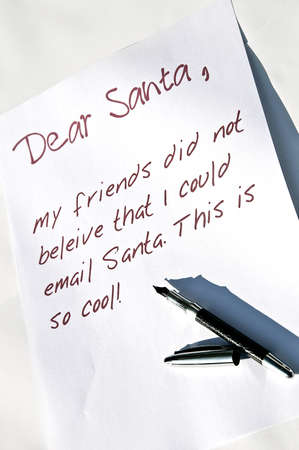 Dear santa letter and a penの写真素材