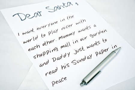 Dear santa letter and a penの写真素材