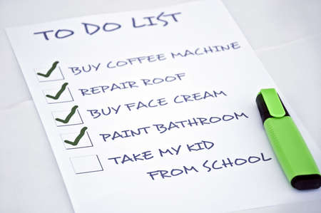 To do list with take my kid from schoolの写真素材
