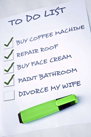To do list with Divorce my wifeの写真素材