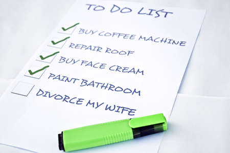 To do list with Divorce my wifeの写真素材