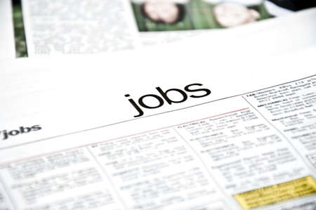 Job ads in newspaper  pageの写真素材
