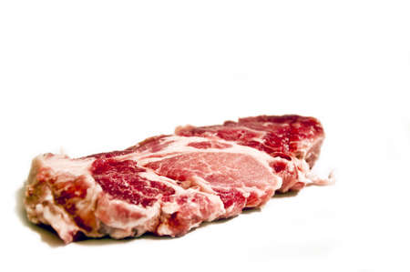 Isolated piece of meat on white backgroundの写真素材