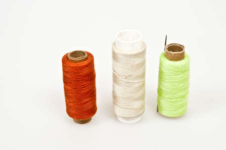 Group of thread isolated on white backgroundの写真素材