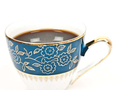 Isolated cup of coffee on white backgroundの写真素材