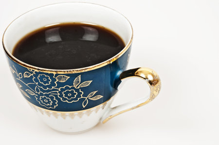 Isolated cup of coffee on white backgroundの写真素材