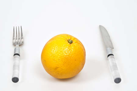 Table arrangement for serving orange fruitの写真素材
