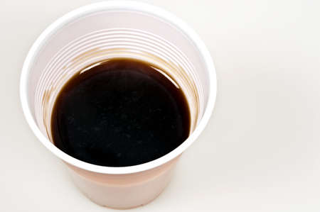 Disposable cup of coffee isolated on white backgroundの写真素材