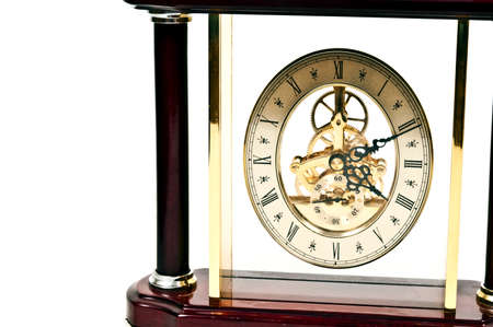Isolated vintage clock on white backgroundの写真素材