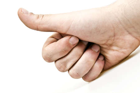 Male hand showing OK signの写真素材