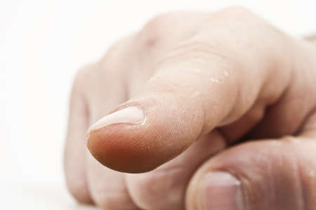 Isolated male hand with finger pointingの写真素材