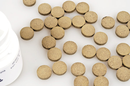 Isolated pills on white backgroundの写真素材