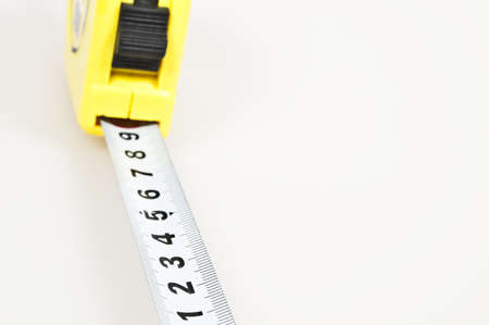 Measure tape isolated on white backgroundの写真素材
