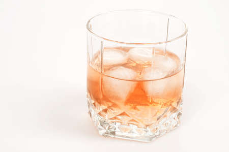 Isolated alcohol glass with iceの写真素材