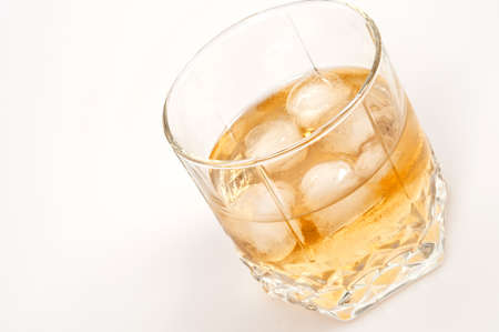 Isolated alcohol glass with iceの写真素材