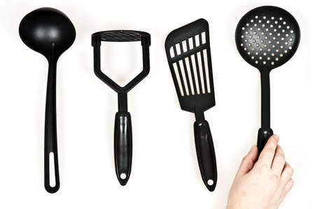 Isolated group of kitchen utensilsの写真素材