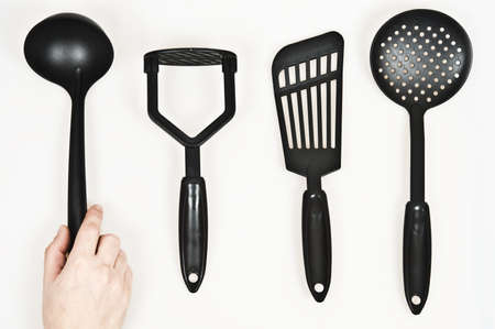 Isolated group of kitchen utensilsの写真素材