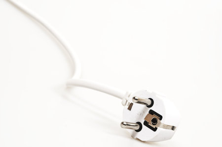 White cable jack isolated on white background