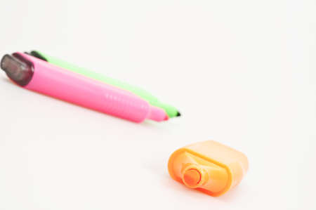 Isolated marker pens on white backgroundの写真素材