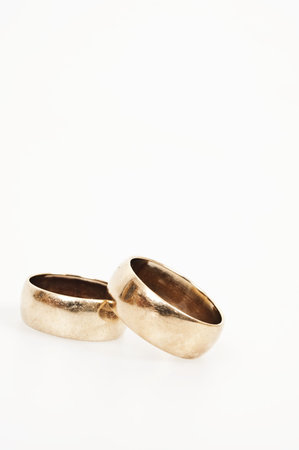 Isolated wedding rings on white background