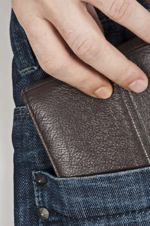 Wallet in jeans back pocketの写真素材