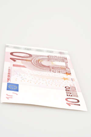 Close up to 10 euro banknoteの写真素材