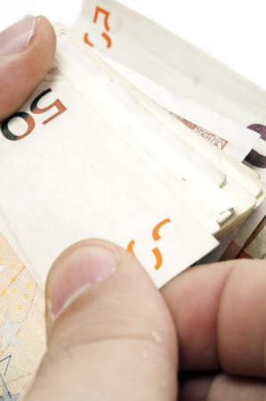 Close up to euro banknotes の写真素材