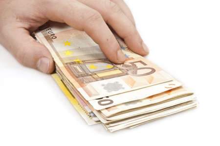 Close up to euro banknotes の写真素材