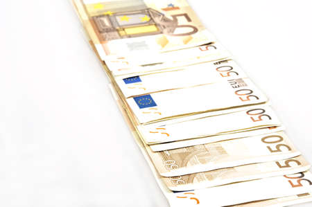 Close up to euro banknotes の写真素材