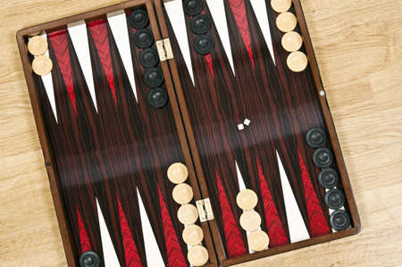 Backgammon board ready to startの写真素材