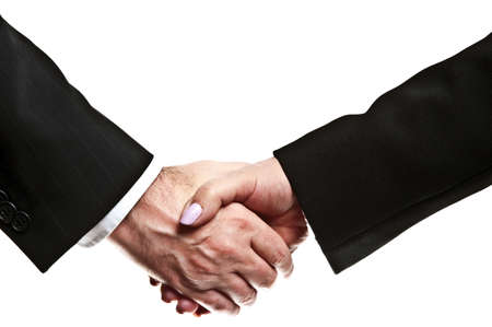 Business people shake their handsの写真素材
