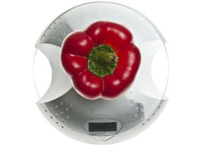 Pimento isolated on food scaleの写真素材