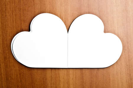 Isolated empty hear shape post itの写真素材