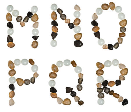 M to R letters made of stonesの写真素材