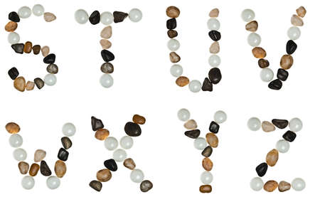 S to Z letters made of stonesの写真素材