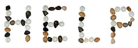Help word made of sand stonesの写真素材