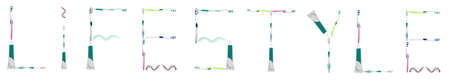 Lifestyle word made of toothbrushes and toothpasteの写真素材
